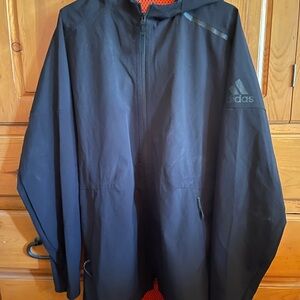Adidas Men's Black Windbreaker Parka Jacket size Large